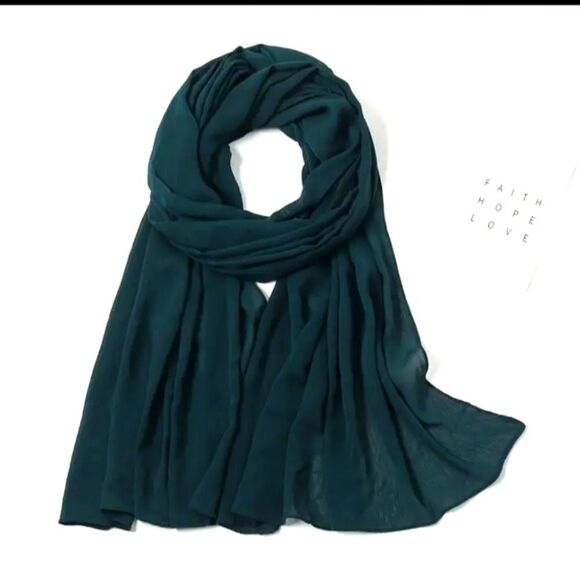 SHEER green scarf chiffon Summer shawl head wrap - Picture 1 of 3